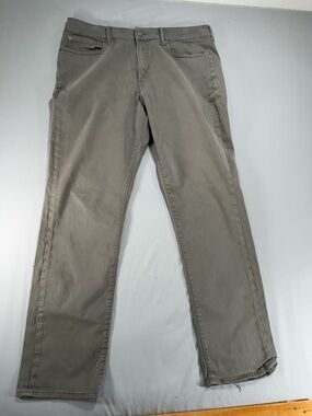 Men’s Lucky Brand 410 Athletic Slim Grey Green Pants Size 36/32 #893